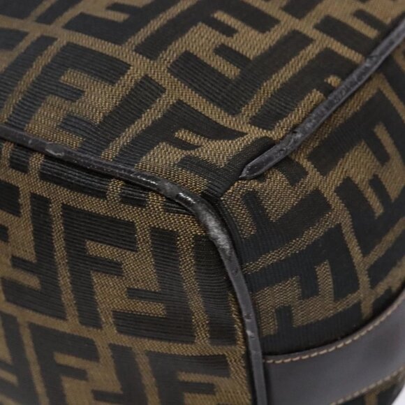 FENDI Zucca Canvas Vanity Pouch Black Brown Auth 139093 - Picture 4 of 16